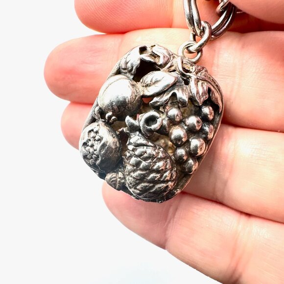 Antique Unsigned Peruzzi? Sterling Silver Charm Bracelet Unique Large Charms - Picture 6 of 10